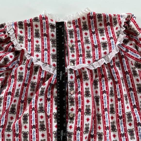 Lanz of Salzburg Flannel Teddy Bear Nightgown Sz M Grannycore Winter Novelty Vtg - Picture 10 of 14